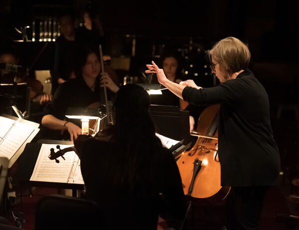 Antonia Cambre performs in U of T Opera orchestra