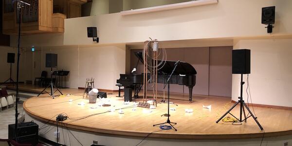 Piano with Sculpture and Loudspeaker
